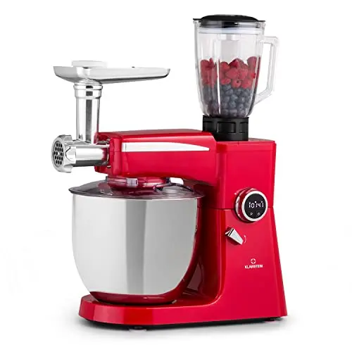 Klarstein 3-in-1 Küchenmaschine mit 10L Schüssel und Fleischwolf, 2000 Watt, Rührgerät und Mixer