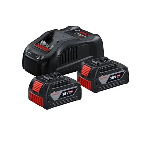 Bosch Professional 18V Akku Starter-Set: 2x 5.0Ah Akku + Schnellladegerät