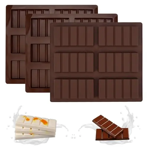 3er Set Silikon Schokoladenform - Wiederverwendbare Antihaftform für Pralinen und Süßigkeiten