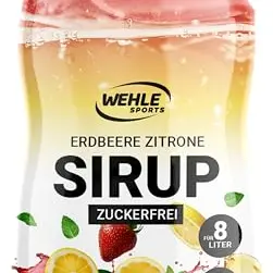 WEHLE Zuckerfreier Sirup für Getränke ohne Zucker – Erdbeere Zitrone, 65 ML