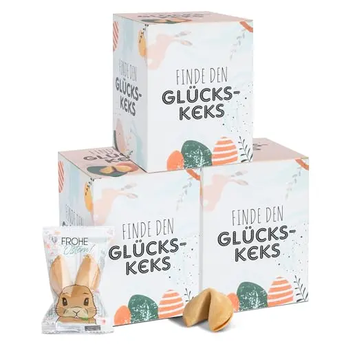 FOOD crew 36x Glückskekse Ostern - Vegane Süßigkeiten - Ostergeschenke für Kinder