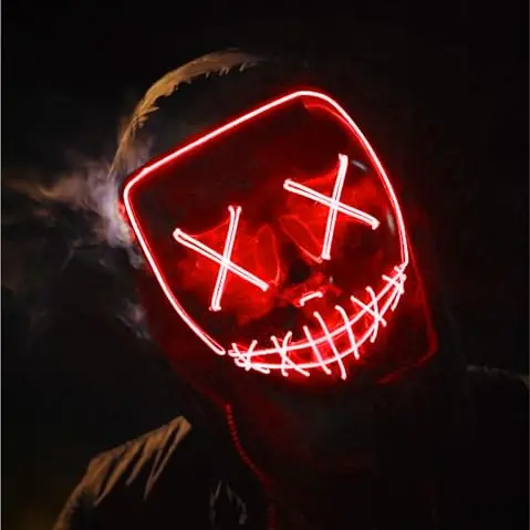LED-Purge-Maske für Halloween, Fasching und Karneval (rot)