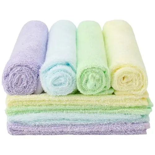 Kaisibum 8 Stück Baby Musselin Waschlappen – Weiche Handtücher für Neugeborene, Mädchen und Jungen
