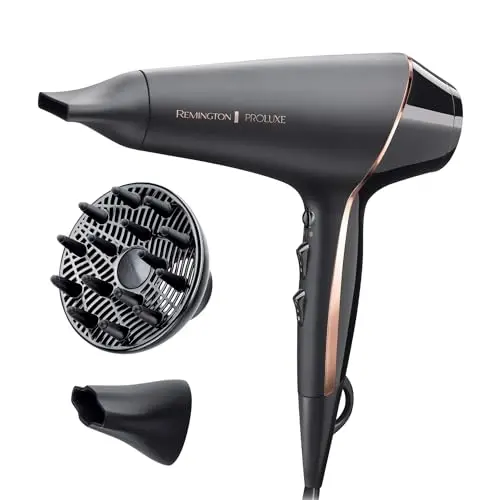 Remington Proluxe Haartrockner AC9140B - 2400W, 3 Stylingaufsätze, Ionenpflege für Anti-Frizz