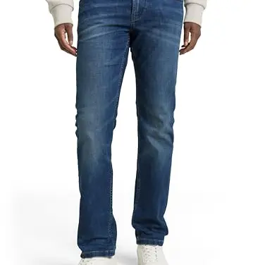 TOM TAILOR Denim Herren Jeans Aeden Straight - Mid Stone Wash, 31W / 32L
