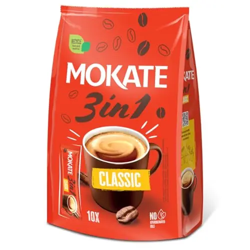 MOKATE 3in1 Instant Kaffee Classic - 10 Sachets - Cremiger Kaffeegenuss - Schnelle Zubereitung - 170g