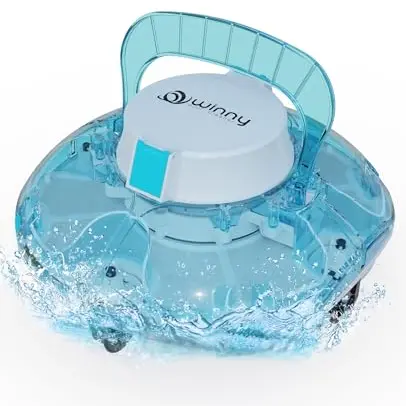 WINNY POOL CLEANER Winny 200 kabelloser Poolroboter, Akku, bis 60 m², 75 Min. Laufzeit, leicht, mit Doppelfiltration