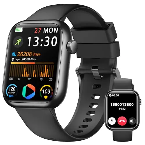 Smartwatch Damen & Herren, 1.83" HD Fitness Tracker mit Schrittzähler, Puls, Schlaftracker, 120+ Sportmodi, IP68 wasserdicht für iPhone & Android
