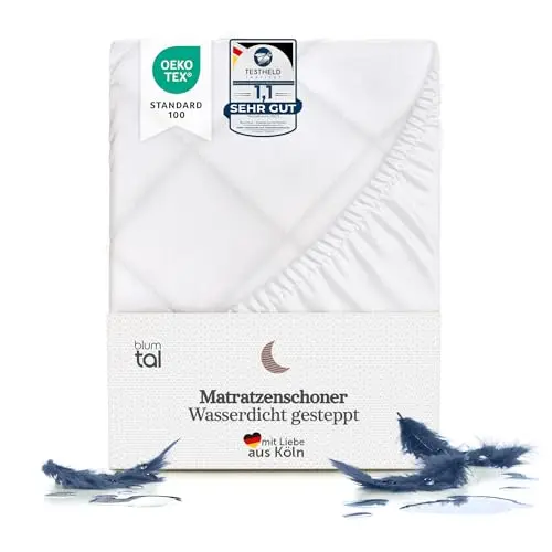 Blumtal® Luxus Gesteppter Matratzenschoner – Wasserdicht, Anti-Allergie, Oeko-TEX, 140x200x30cm