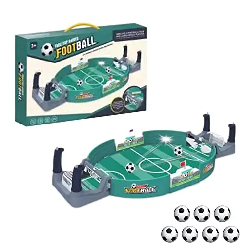 Umikk Tischfußballspiel - Mini-Tischfußball für 3+ Kinder & Erwachsene, inkl. 7 Fußbälle, ideales Geschenk zu Weihnachten