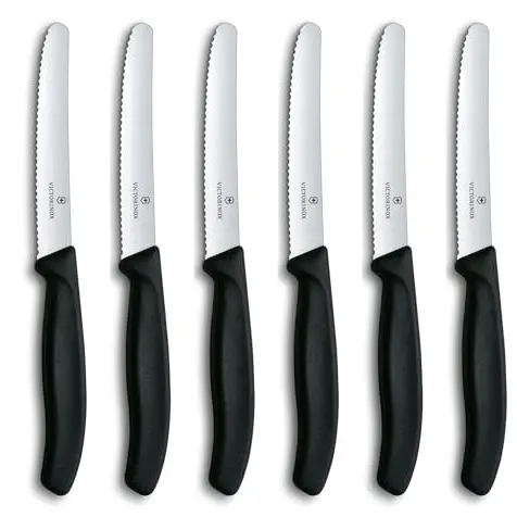 Victorinox Swiss Classic Frühstücksmesser Set 6-teilig, 11 cm, Schwarz