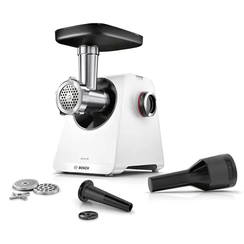 Bosch Fleischwolf Serie 4, elektrisch, kompakt, 1.900 W, weiß/schwarz