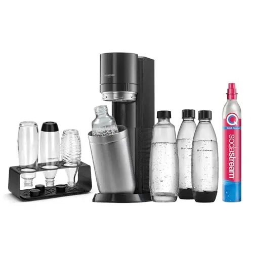 SodaStream DUO Wassersprudler Comfort-Set mit 2 Glasflaschen & 2 Kunststoffflaschen (Titan)