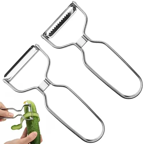 2er Set Julienne Schäler, Ergonomische Küchenhelfer für Gemüse und Obst