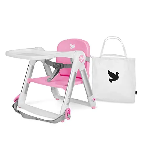 APRAMO FLIPPA Faltbarer Boostersitz für Kinder mit Tablett - Tragbarer Hochstuhl (Sakura) Pink