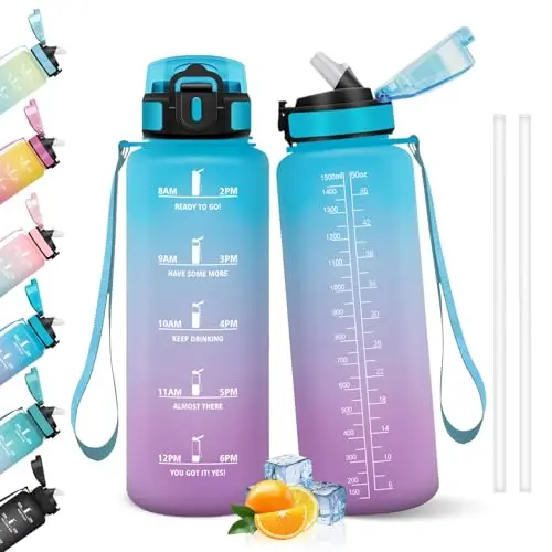 HoneyHolly Trinkflasche 1500ML, auslaufsicher, BPA-frei, für Sport, Wandern, Radfahren & Fitness