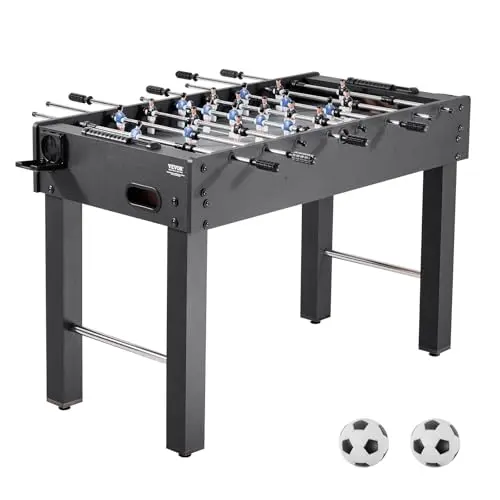 VEVOR Turniertischfußball, 1212 x 610 x 838 mm, Indoor-Kickertisch für Zuhause, inklusive 2 Bälle, Punktezähler und 2 Getränkehalter