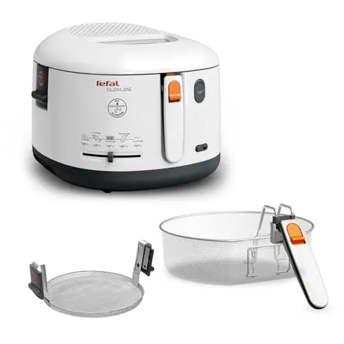 Tefal Fritteuse mit Ölfilter, kompakt und geruchsarm, einstellbar 150-190°C, spülmaschinenfest, für Pommes und Snacks