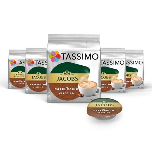 Jacobs Cappuccino Classico Kapseln, 40 Pads (5 x 8 Kapseln)