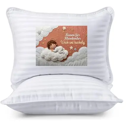 Utopia Bedding Kinderkissen 33x45 cm, 2er Set, atmungsaktiv, für Kinder ab 2 Jahre, Weiß