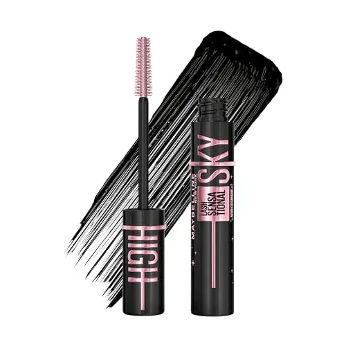 Maybelline Sky High Cosmic Black Mascara für Länge & Volumen, Ultra-schwarz mit Pigmenten, Tower Flex Bürste & Bambusextrakt