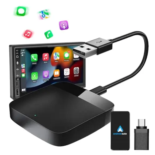 MEETOWN Android Auto Wireless, kabellose Umwandlung für Android 10+, Plug and Play, Schwarz