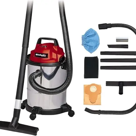 Einhell Nass-Trockensauger TC-VC 1815 S - 1.250 W, 15 L Edelstahlbehälter, Zubehörhalterung
