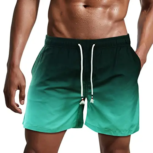 Danfiki Herren Schnelltrocknende Badehose Badeshorts für Strand und Sport