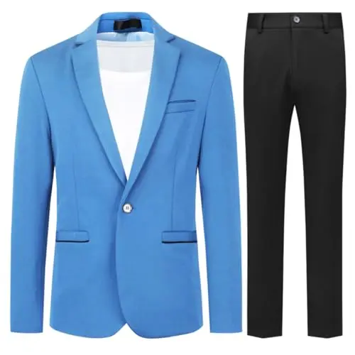 Allthemen Herren Anzug Stretch 2-teilig Slim Fit für Business & Hochzeit