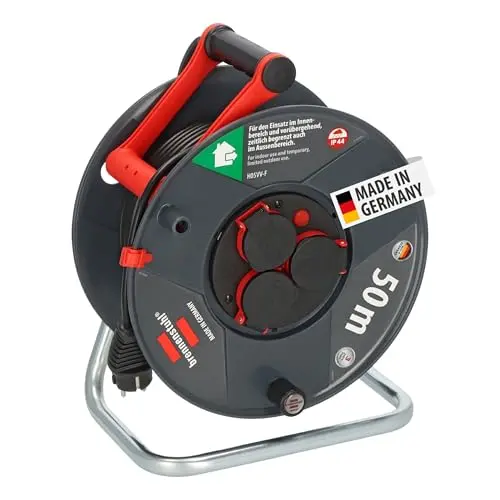 Brennenstuhl Garant V2 IP44 Kabeltrommel 50m Outdoor mit 3 Schutzkontakt-Steckdosen