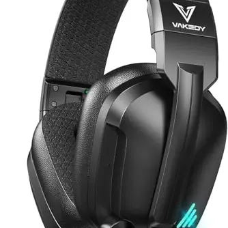 Vakedy Gaming Headset für PS4, PS5, PC, Xbox und Switch - Schwarz mit Geräuschunterdrückung