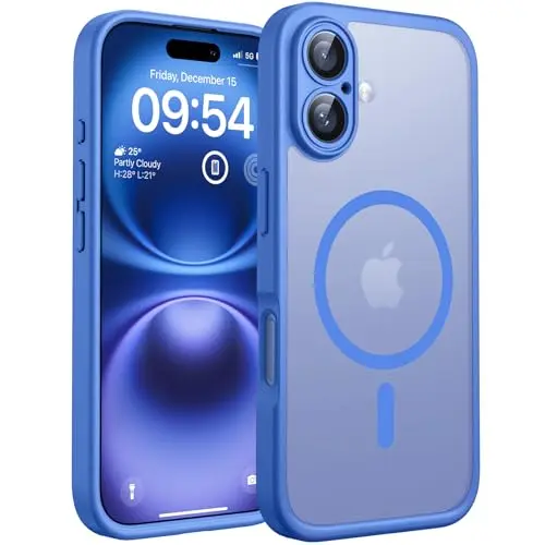 TOCOL iPhone 16 Plus Hülle mit Magsafe - Stoßfest, Kratzfest, Transparente Rückseite