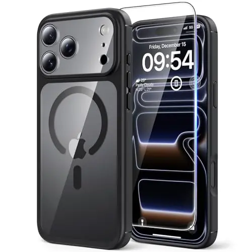 TAURI iPhone 17 Pro Hülle mit Panzer Schutz und Kameraschutz - Schwarz