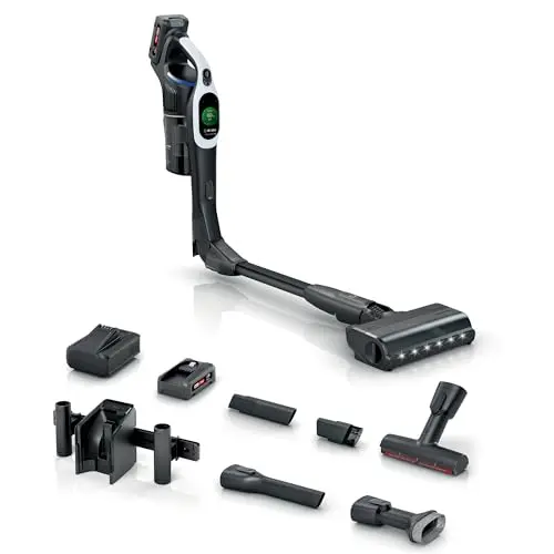 Bosch Akku-Staubsauger Unlimited 10, kabellos, mit LED-Licht, HEPA-Filter, 4 Ah Akku, Schnellladegerät, 10 Jahre Garantie, weiß