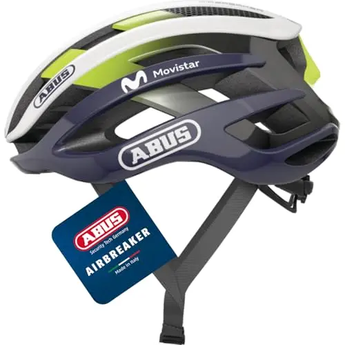 ABUS Rennradhelm AirBreaker Weiß/Blau (Movistar Team 24), Größe S