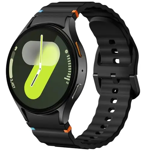 Dirrelo Sport Armband für Samsung Galaxy Watch 7/6/5/4 FE, Dunkelschwarz