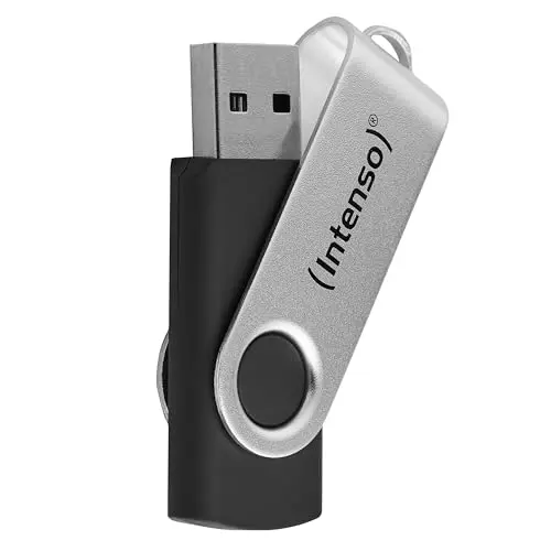 Intenso Office Line USB Stick 128 GB – Super Speed USB-A 3.2, robustes Gehäuse in Silber-Schwarz