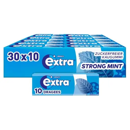 Extra Kaugummi Strong Mint, zuckerfrei, 30x10 Stück