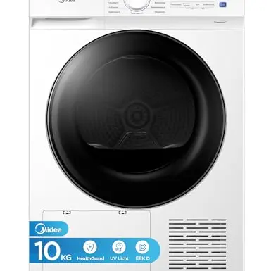 Midea Wärmepumpentrockner V3, 10 kg, Energieklasse D, mit Hygiene-UV, Knitterschutz, LED-Display und Startzeitvorwahl, Weiß