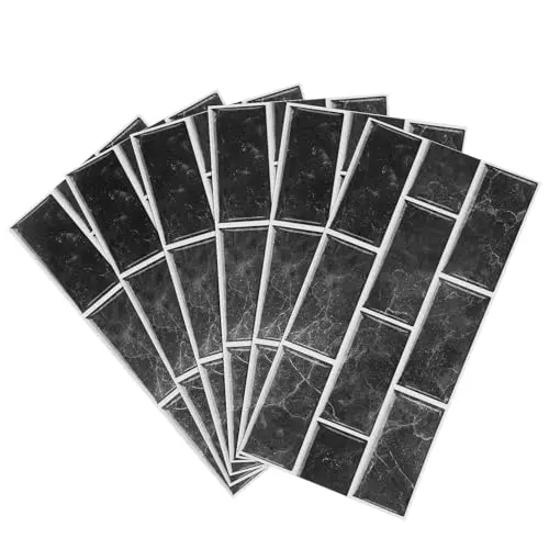 6 Selbstklebende PVC Wandfliesen 15x30 cm für Küche und Bad, Pflegeleicht