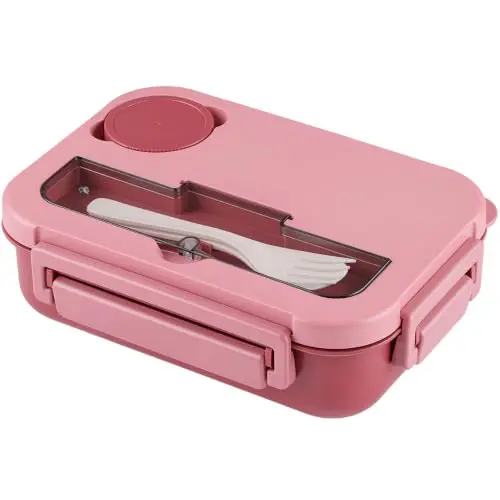 Dntorx Brotdose für Kinder mit Fächern, Rosa