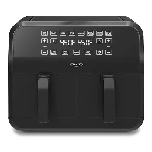 Bella 8L Heißluftfritteuse mit Touchscreen und 8 Kochfunktionen, 1700W, Schwarz