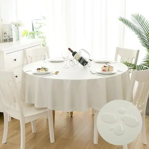 CALIYO Abwaschbare Tischdecke Rund für Küche, Wohnzimmer, Esszimmer, Balkon und Garten - 100cm/120cm/140cm