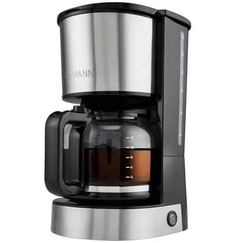 Bomann® Kaffeemaschine mit Filter für 12-14 Tassen, Edelstahlgehäuse, Nachtropfsicherung, 800W