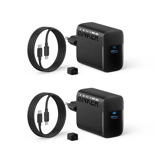 Anker 45W USB-C Ladegerät mit 2x 1,5m Kabel für iPhone, Samsung Galaxy und Pixel