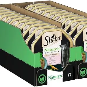 SHEBA Nature’s Collection Nassfutter für Katzen mit Lachs in Sauce, 2 x 11 x 85 g