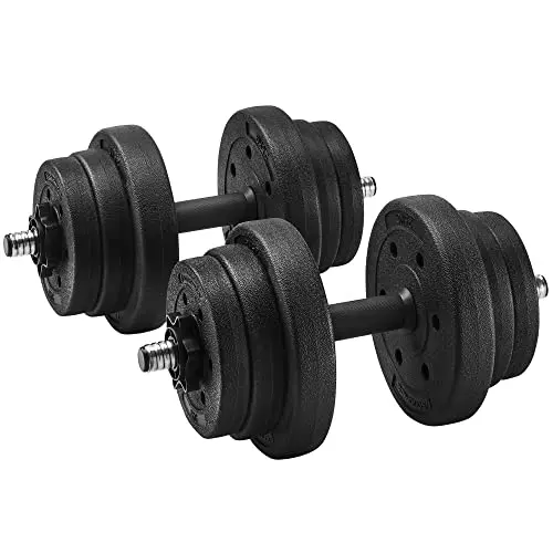 SONGMICS Hanteln 2er Set, 2 x 10 kg, für Männer und Frauen, Fitness, Zuhause, schwarz