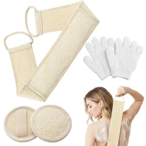 3 Stück Luffa Schwämme für Rücken, Peeling-Handtuch, 70 cm, natürliche Silken-Netz-Rückenbürste für sanfte Hautpflege