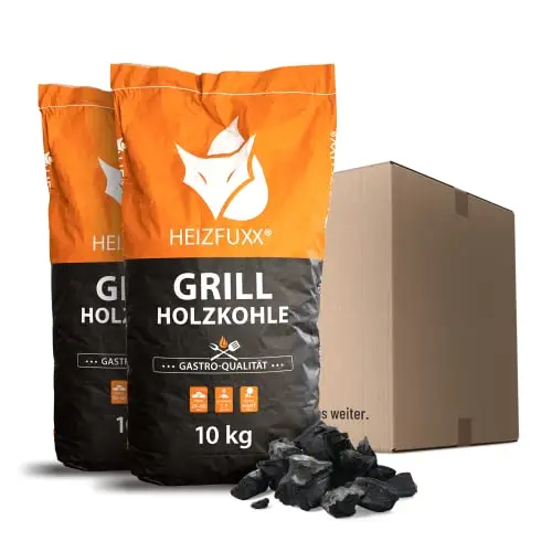 HEIZFUXX 20kg Grillkohle Premiumqualität für BBQ und Grill