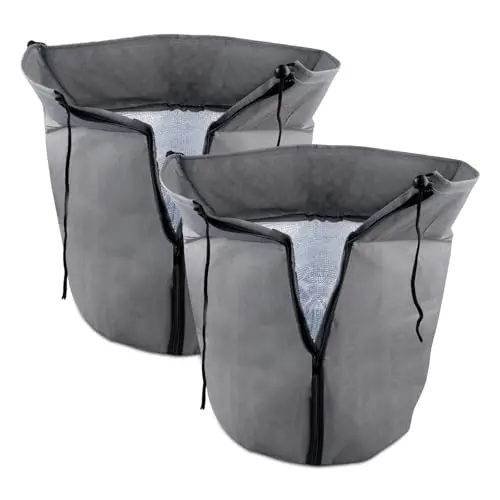 LEKEFETO 2er Set Thermo Topfschutz 35x40 cm für Pflanzen - Frostschutz für Pflanzkübel und Töpfe